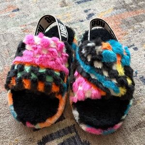 UGG Multicolor Fuzzy Slippers